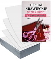 Ulotki A4 reklamowe firmowe USŁUGI KRAWIECKIE GOTOWY PROJEKT GRATIS 100 szt