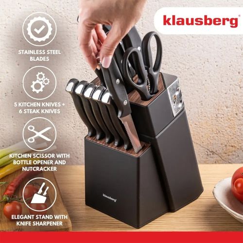 zestaw noży kuchennych i do steków w bloku klausberg kb-7985 na Arena.pl