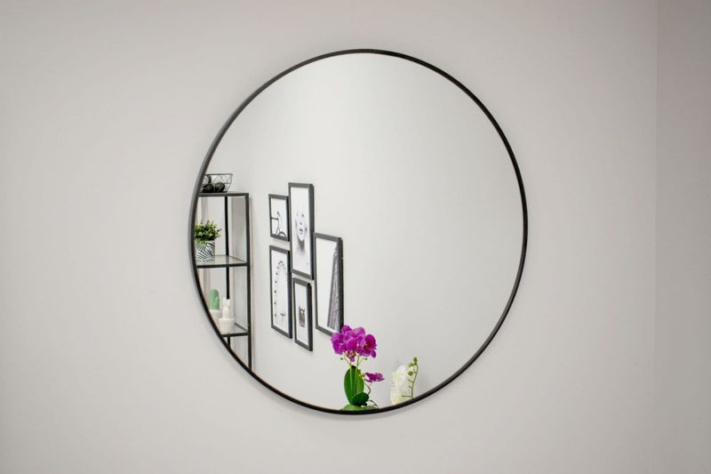Lustro 60cm czarna rama zdjęcie 7