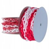 Kunststoffkette 25 M Blockierend 6 Mm Warnung Weiss-Rot