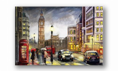 OBRAZ NA PŁÓTNIE 108 Wieczór w Londynie 90x60cm na Arena.pl