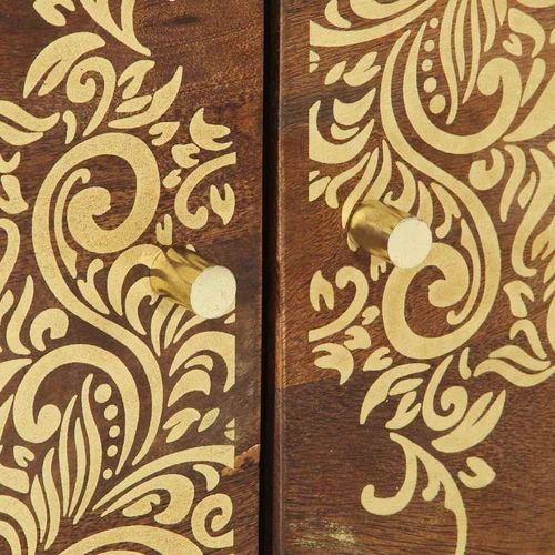 Stolik kawowy miodowy brąz 80 x 50 x 40 cm lite drewno mango na Arena.pl