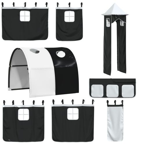 Łóżko na antresoli, ze zjeżdżalnią i zasłonkami, 90x200 cm na Arena.pl