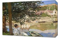 Obraz 60x40cm On the Bank of the Seine, Monet Vintage