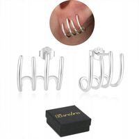 KOLCZYKI Srebrne PRÓBA 925 SREBRO Sztyfty 4 Pazury WKRĘTKI Damskie