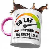 Kubek Różowy Na Urodziny 80 80Te 80-Te Prezent Z Nadrukiem Ze Zdjęciem