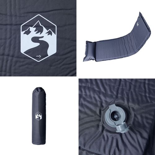 Materac samopompujący z poduszką, 1-osobowy, szary na Arena.pl