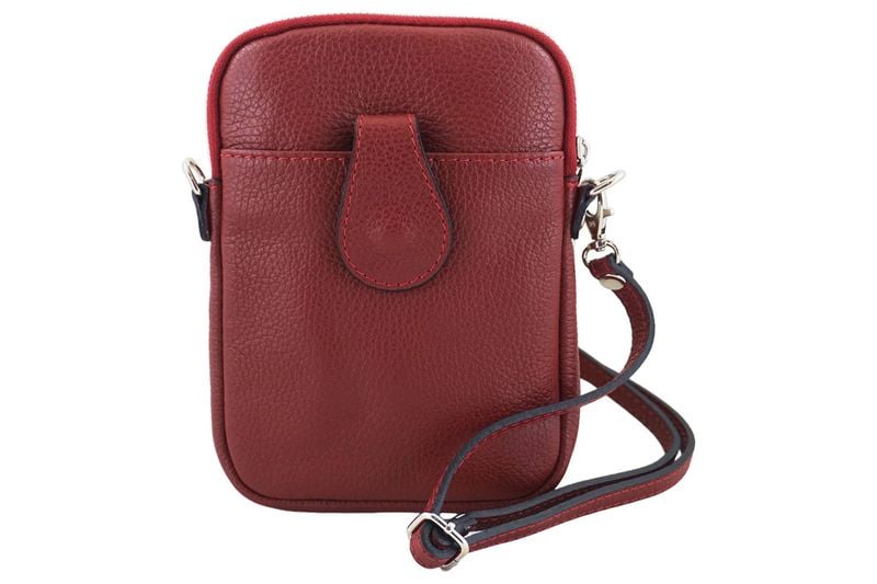 Skórzane etui na telefon - Czerwone zdjęcie 1