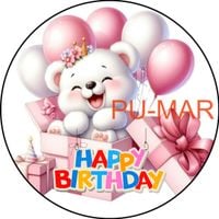 Opłatek na tort Urodziny Roczek Chrzest Miś Misiu