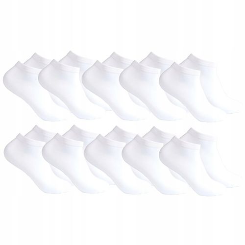 SKARPETKI STOPKI BAWEŁNIANE DAMSKIE białe WYGODNE GŁADKIE 10-PAR REHE 35-39 na Arena.pl