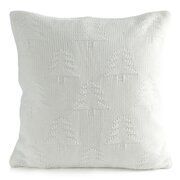 Poszewka świąteczna 45x45 biała choinki sweterek