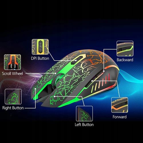 KLAWIATURA MYSZKA PODKŁADKA GAMINGOWA PODŚWIETLENIE PROFESJONALNY ZESTAW na Arena.pl