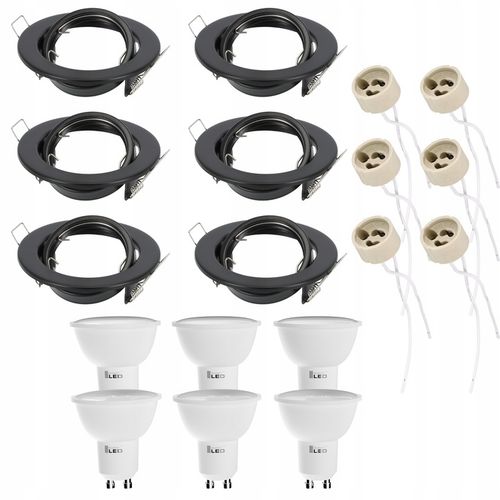 Zestaw 6x Oprawa sufitowa halogenowa 6x GU10 5W na Arena.pl