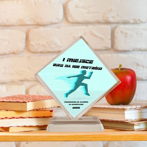 Kryształowa statuetka z podstawką romb z Twoim nadrukiem na Arena.pl