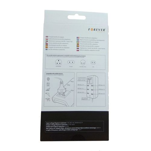 ŁADOWARKA SIECIOWA FOREVER 6xUSB + ADAPTER na Arena.pl