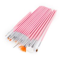 Pędzelki do zdobień - zestaw 15 szt (różowe)