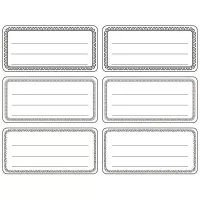 Naklejki Etykiety Biało Czarne 144Szt