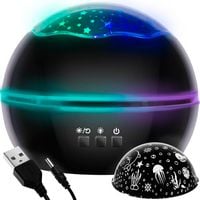 Lampka Nocna Z Projektorem- Czarna Lp16857