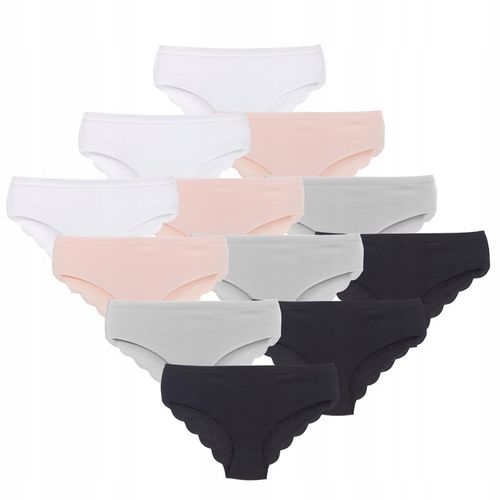 12x Majtki Damskie Bezszwowe Figi Bawełniane Gładkie MORAJ M na Arena.pl