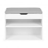 SZAFKA NA BUTY MODERNHOME LAKIEROWANA MDF Z SIEDZISKIEM 2 PÓŁKI