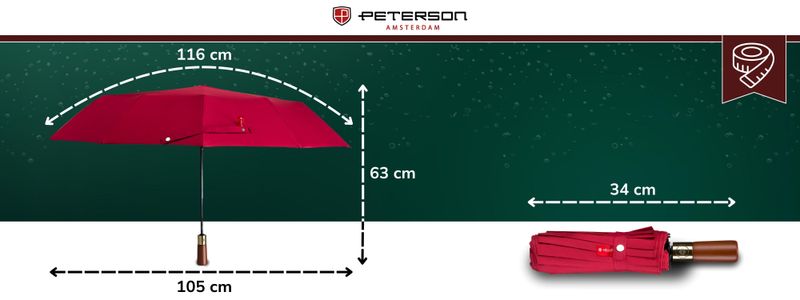 parasolka ptn umb-01t-6102 red zdjęcie 3