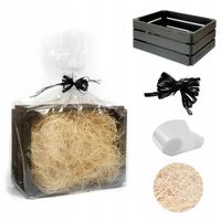 Kosz Koszyk Zestaw Prezentowy Skrzynka Prezentowa Drewniana Duży