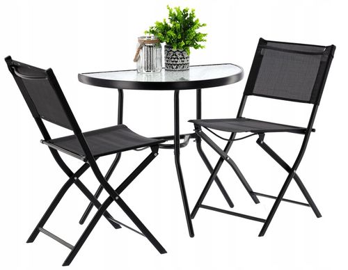 ZESTAW MEBLI BALKONOWYCH DO OGRODU 2x KRZESŁA SKŁADANE + STÓŁ na Arena.pl