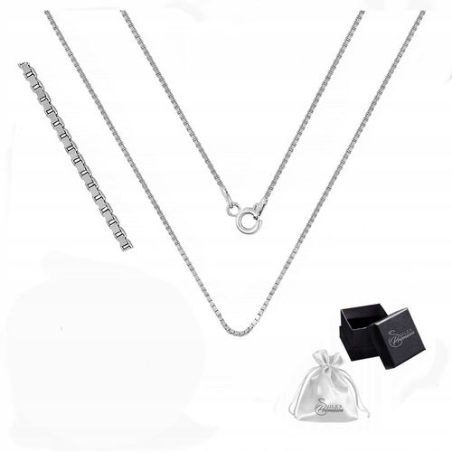 Łańcuszek Srebrny pr. 925 Rodowany Splot Kostka Wenecjana | 50 cm x 1 mm na Arena.pl