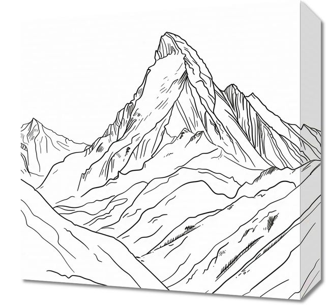 Obraz 40x40cm Górski Szkic zdjęcie 1