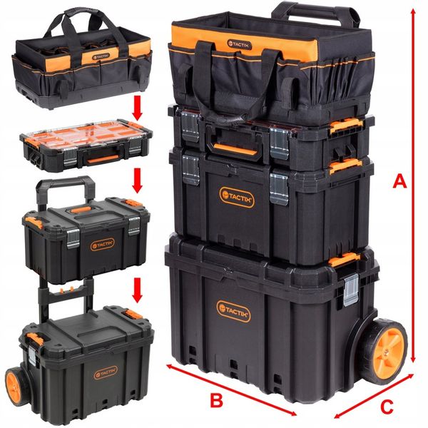 Skrzynka narzędziowa modułowa 4w1 mobilna - TACTIX zdjęcie 8