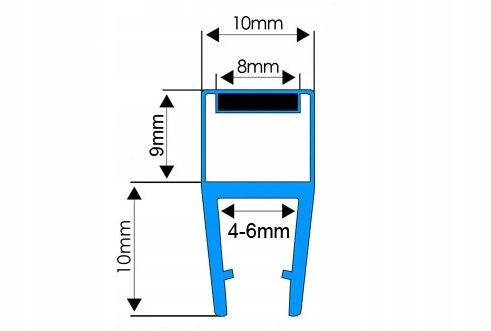 2M USZCZELKA MAGNETYCZNA DO KABINY PRYSZNICOWEJ DO DRZWI Z MAGNESEM 4-6MM na Arena.pl