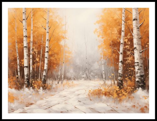 Plakat 80x60cm Jesienne Brzozy na Arena.pl