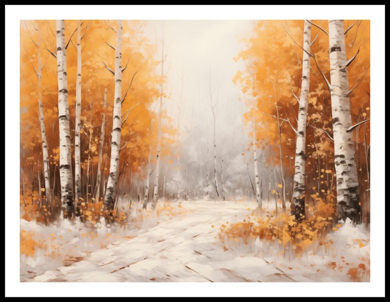 Plakat 80x60cm Jesienne Brzozy zdjęcie 3