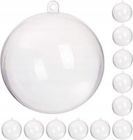 12x Bombki BOMBKA AKRYLOWA 10CM KULA PEŁNA SKŁADANA KULE DECOUPAGE DIY