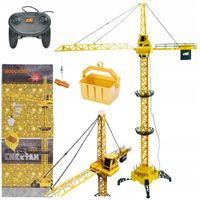 Dźwig budowlany 128 cm z dźwiękami i ruchomym ramieniem - ogromna zabawka!
