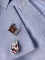 Spinki do mankietów EXC Kotwica Kotwice Marine różowe złoto Etui prezentowe