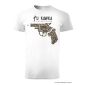 Koszulka z pistoletem z kawy PuKawka męska biała REGULAR XL