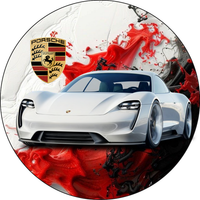 Opłatek na tort Urodziny Porsche Samochód Auto Logo Fura Bryka 18 30 40 50