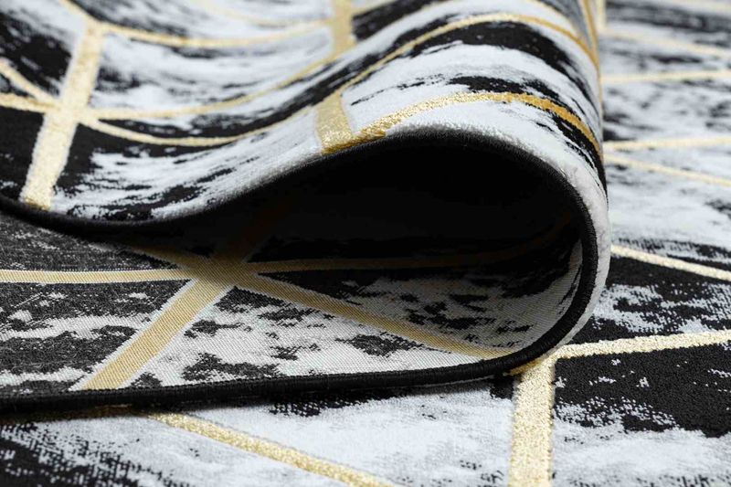 RUG/LU/MOSSE/HEXAGON/BLACK+GREY/80x250 zdjęcie 7