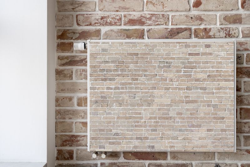 MATA Magnetyczna Kaloryfera Beżowe Cegły Mur 3D 100cm x 60cm zdjęcie 6