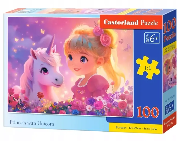 Puzzle 100 Princess with Unicorn CASTOR zdjęcie 1