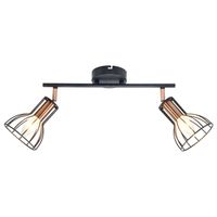 Plafon LAMPA sufitowa SOFIA 2 310941 Polux industrialna OPRAWA metalowe reflektorki druciane miedź czarne