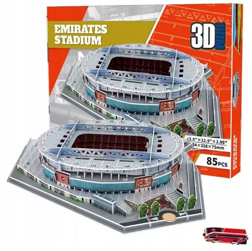 PUZZLE 3D STADION PIŁKARSKI EMIRATES STADIUM ARSENAL LONDYN 85 ELEMENTÓW na Arena.pl
