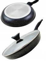 2 x Patelnia głęboka z pokrywką 28 cm duża Krisberg marmurkowa indukcyjna g