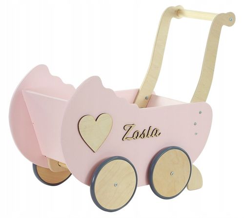 drewniany WÓZEK DLA LALEK + IMIĘ POŚCIEL stopery na Arena.pl