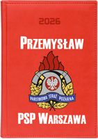 KALENDARZ A5 2026 DZIENNY PLANER Z NADRUKIEM UV DLA STRAŻAKA PSP + IMIĘ