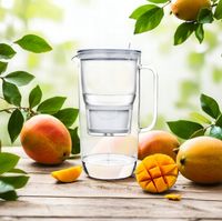 Szklany Dzbanek Filtrujący Aqualogis Etiuda 2.9L Biały + Wkład Pure+