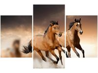 90X60CM OBRAZ STADO KONI TRZY OBRAZY