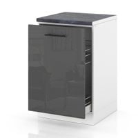 Szafka Kuchenna Stojąca Z Blatem Szafka Cargo 50cm Spremium Szary Połysk