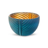 Szklana misa dekoracyjna NADIA 24x24x16 niebieska